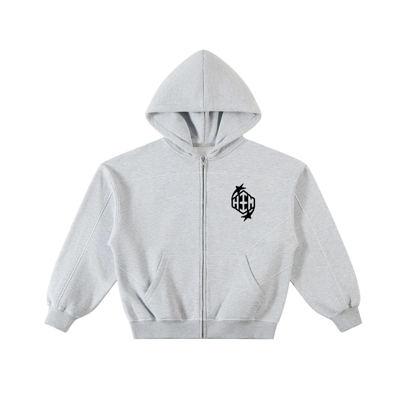 HEEM™ Contrast-Stitched Boxy Zip Hoodie