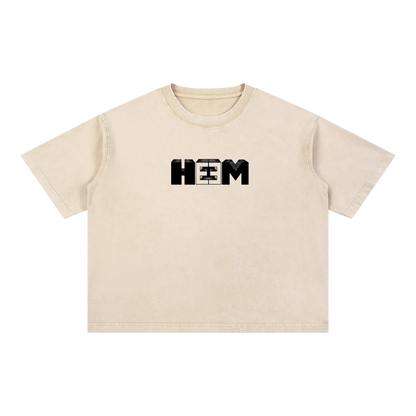 HEEM™ Stamped Snow Wash Boxy Tee