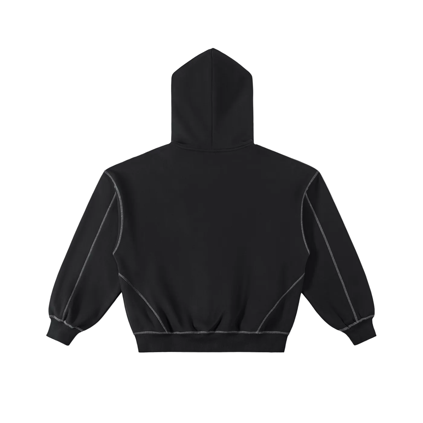 HEEM™ Contrast-Stitched Boxy Zip Hoodie