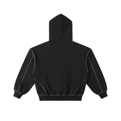 HEEM™ Contrast-Stitched Boxy Zip Hoodie